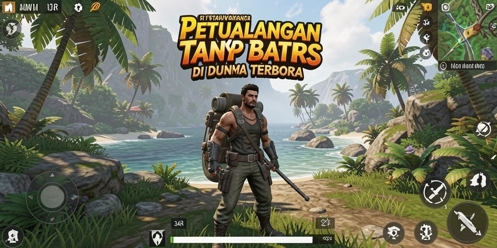 Screenshot 34R menampilkan dunia terbuka yang luas dan pemandangan menakjubkan.