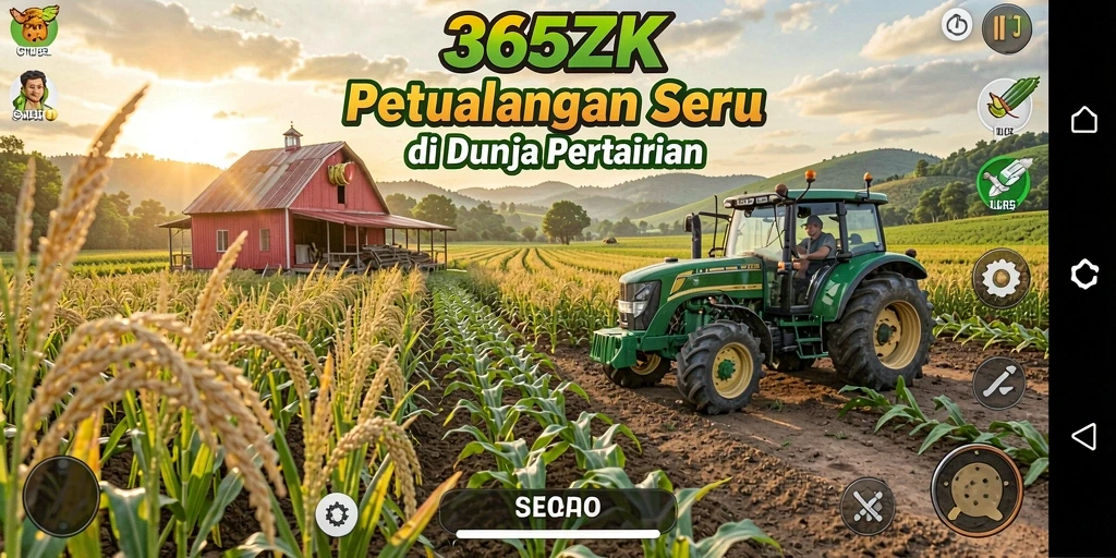 Screenshot gameplay 365ZK menampilkan ladang yang hijau dan subur.