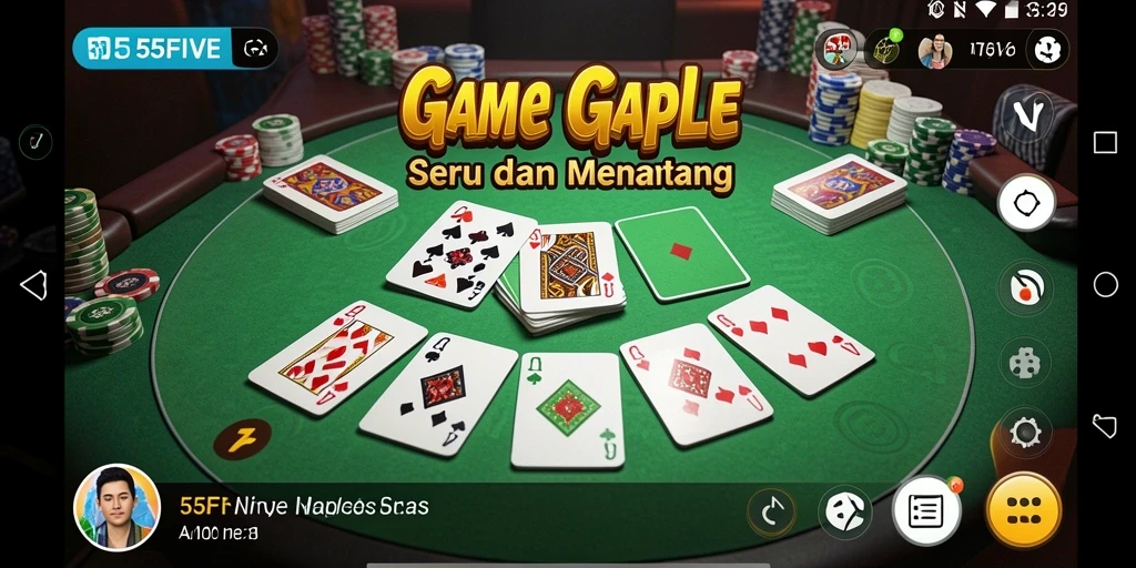 Tampilan gameplay seru dari game Gaple 55FIVE.