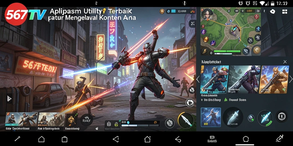 Screenshot tampilan utama 567TV yang menampilkan fitur pengelolaan konten multimedia.