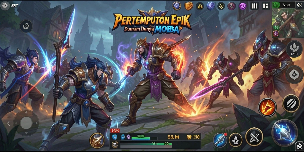 Gameplay MOBA yang mendebarkan dengan karakter unik