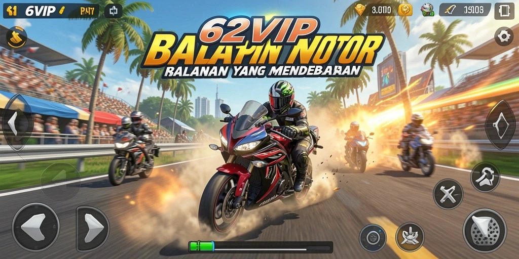 Gameplay menarik dari balapan motor di 62VIP.