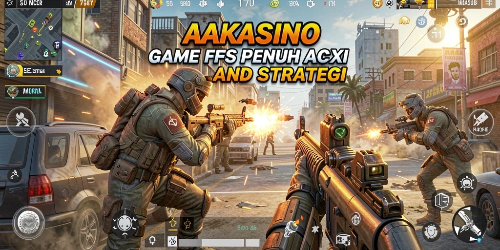 Screenshot menunjukkan aksi menegangkan dalam game FPS AAKASINO.