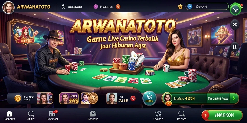 Screenshot gameplay ARWANATOTO dengan dealer profesional di Live Casino.