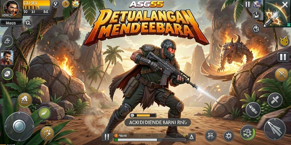 Tangkapan layar menunjukkan aksi mendebarkan dalam game ASG55.