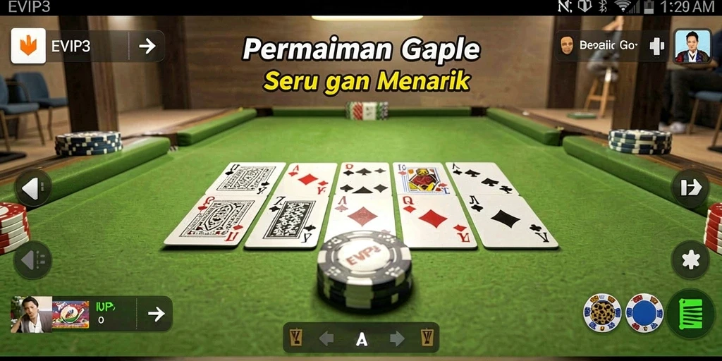 Berbagai momen seru dalam permainan Gaple EVIP3.
