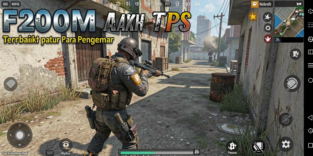 Tampilan gameplay menegangkan dalam F200M dengan aksi tembak-tembakan.