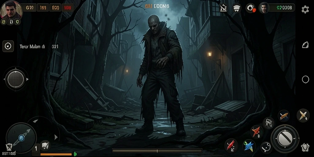 Screenshot gameplay GT108 yang menyoroti momen horor yang mendebarkan.