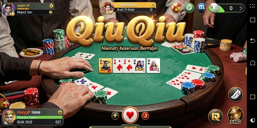 Gameplay menarik di HARAPJP dengan kartu QiuQiu yang seru.