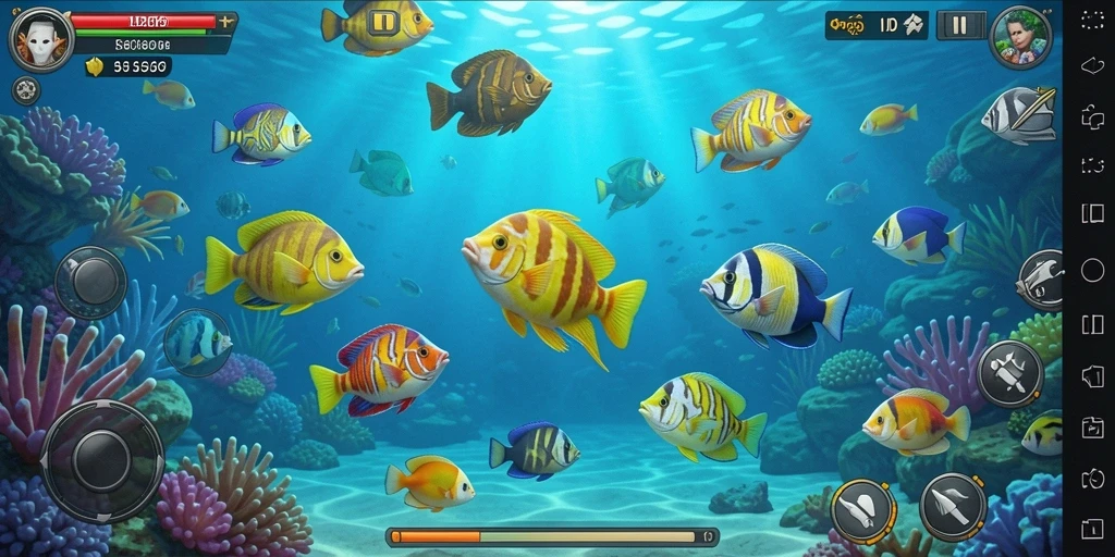 Gameplay seru ID66 menembak ikan di dunia bawah laut.