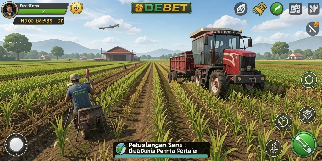 Tampilan menarik gameplay IDEBET yang fokus pada pertanian.