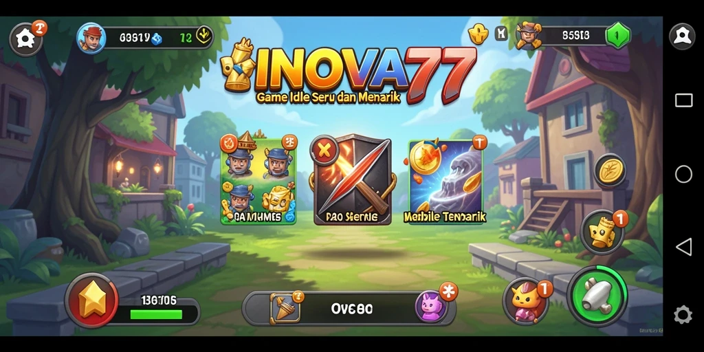 Tampilan gameplay INOVA77 yang menawan dalam suasana permainan Idle.