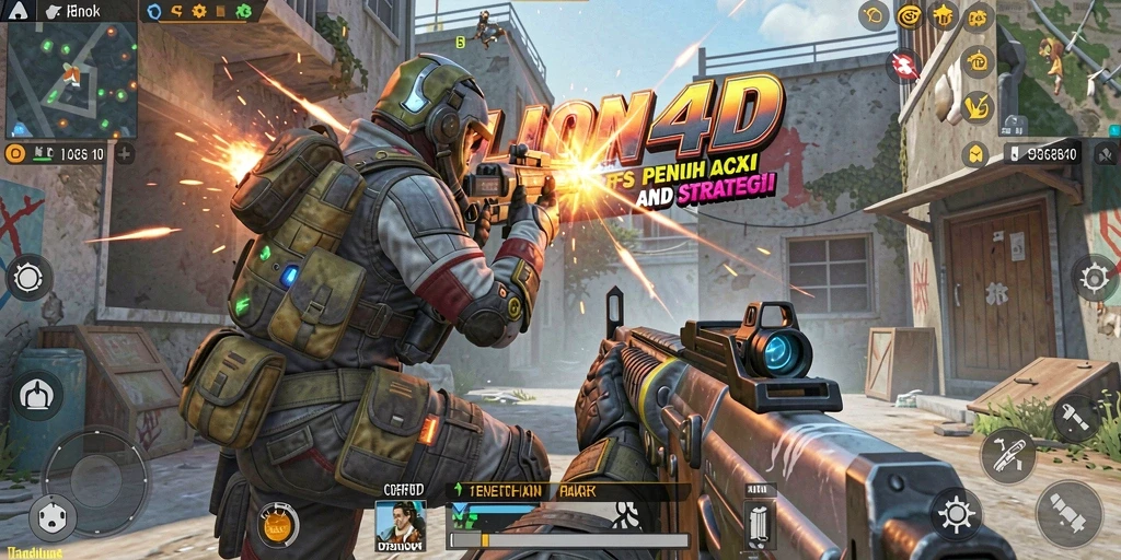 Gameplay LION4D dengan aksi menembak yang intens dan grafis memukau.