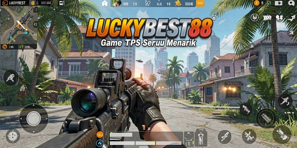 Tangkapan layar gameplay seru LUCKYBEST88 dalam pertempuran TPS.