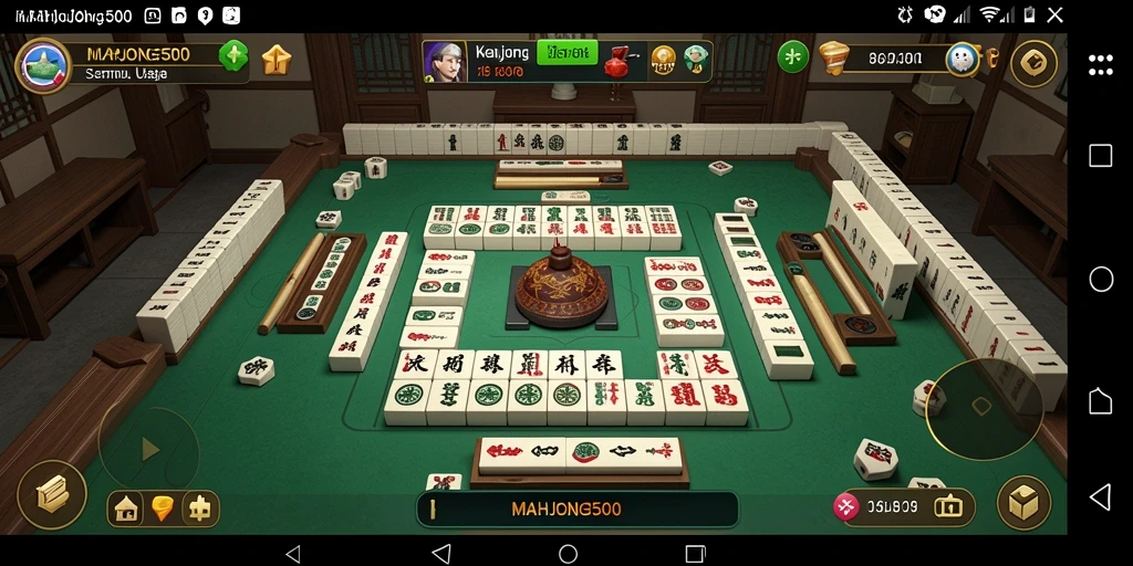 Screenshot gameplay MAHJONG500 yang menampilkan tantangan Mahjong.