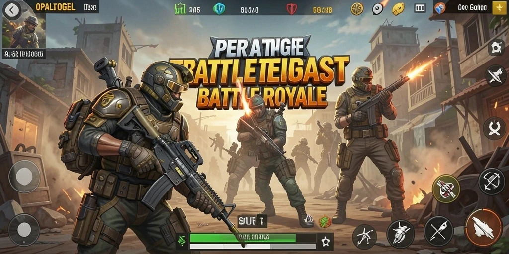 Tampilan seru gameplay Battle Royale OPALTOGEL dengan aksi mendebarkan.