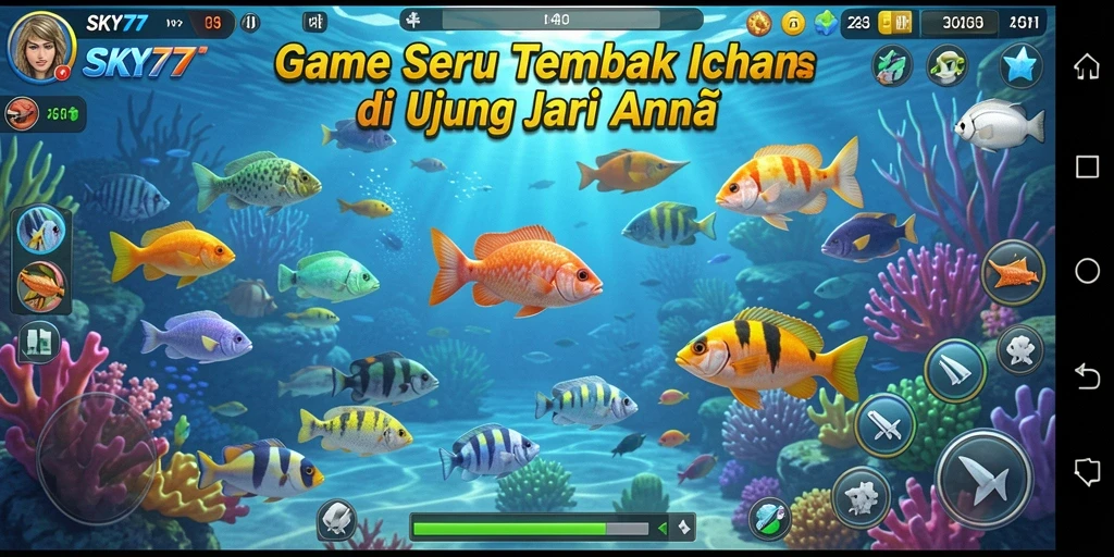 Tampilan gameplay Tembak Ikan SKY77 yang seru.