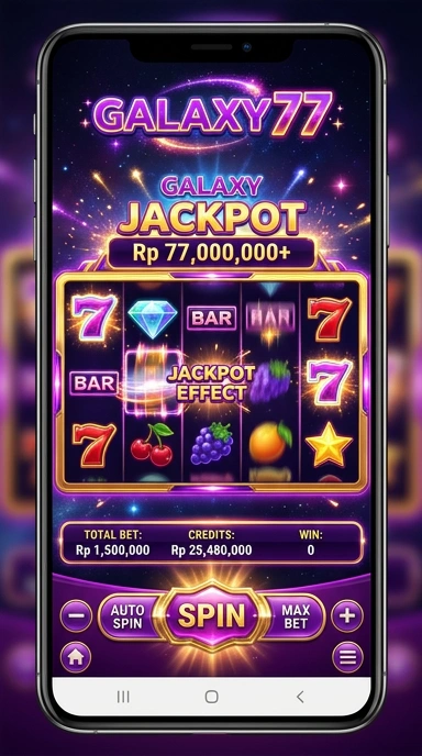 Tampilan layar utama aplikasi galaxy77 yang menawan.